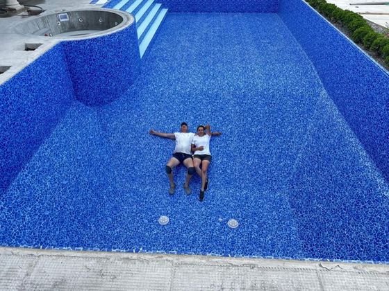 Finished pool, aerial view, Montreal