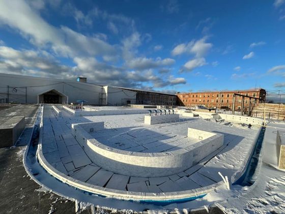 Aquapark under snow