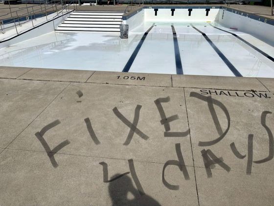 Sports pool repaired in 4 days